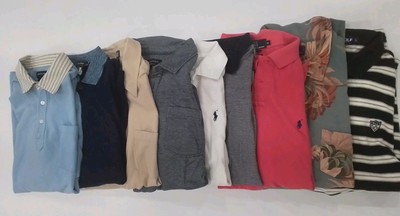 Polo Ralph Lauren, Nieman Marcus, Lands End, BR, Short Sleeve LOT 9 Shirts Sz L