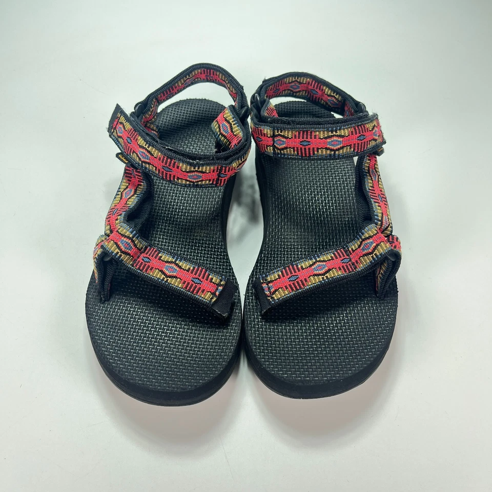 Sandalias deportivas al aire libre Teva Original Universal negras rojas con tiras para mujer talla 6 Foto 3 de 4