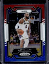 2023-24 Panini Prizm LeBron James Prizm Red White and Blue #63 Lakers