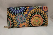Large Zip Wallet With Detachable Wristlet Good For Travel or Everyday