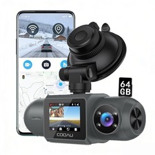 COOAU 2.5K+1080P Dashcam Auto Vorne Innen  mit 64GB SD-Karte 24H Parküberwachung
