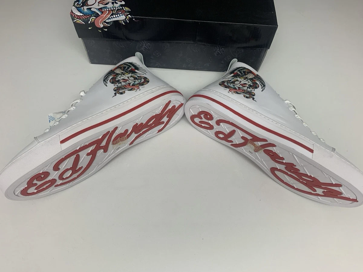 Ed Hardy Punk Cream Slip On Shoe, Men\'s 10, EXCELLENT Condition Original Box Ed Hardy Slip on shoes. Size 10. Never worm except... | Depop main image 4