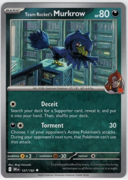 2025 Team Rocket's Murkrow - 127/182 - Destined Rivals - NM