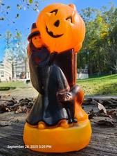 General foam vintage blow mode witch and cat 1970 to1980 ties