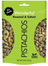Wonderful Pistachios No Shells Roasted & Salted Nuts 12 Ounce Resealable Bag !!