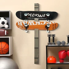 Wall Mounted Skateboard Storage Rack, Longboard Display Organizer Holds 6 Boards