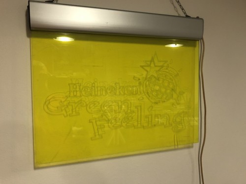 pannello plexiglass retroilluminato Birra Heineken green feeling anni 60 - Foto 5 di 8