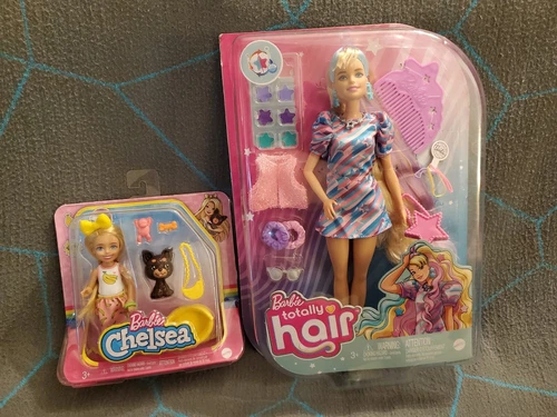 Barbie Totally Hair Star-Themed Doll 8.5" Fantasy Hair & Chelsea set Free Ship
