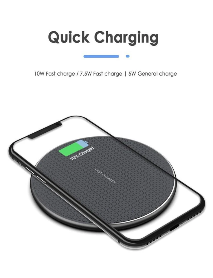 10W Wireless Charger Fast Charging Pad For iPhone 14 13 12 11 XS Pro Max XR X US - Image 3 of 4