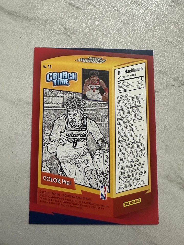 Rui Hachimura 2020-21 Donruss Crunch Time Press Proof #11 - Image 2 of 2