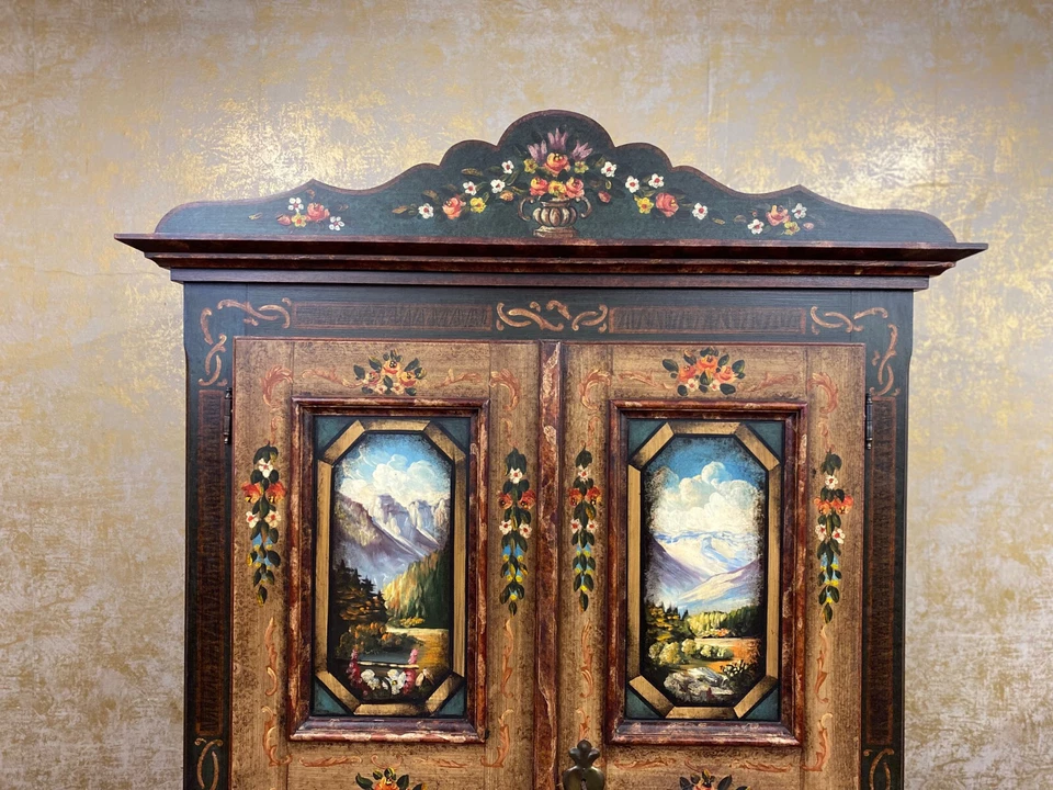 Armario De Campo Pintado A Mano Muebles De Campo Para El Pasillo - Imagen 3 de 4