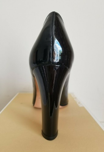 $ 320 MICHAEL KORS IKONISCHER COCKTAIL SCHWARZ PATENT OFFENE ZEHENPUMPEN US 10 I LOVE SCHUHE - Bild 7 von 8