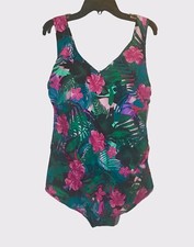 Swimsuits For All One Piece Tropical Print Swimsuit NWT Women  s SZ 16