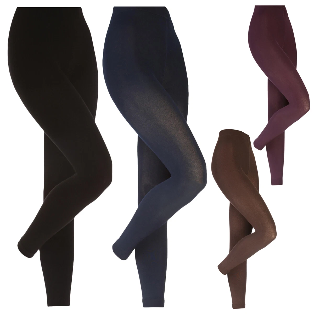 Heat Holders - Womens Thick Winter Warm Soft Brushed Thermal Leggings 4  Colors