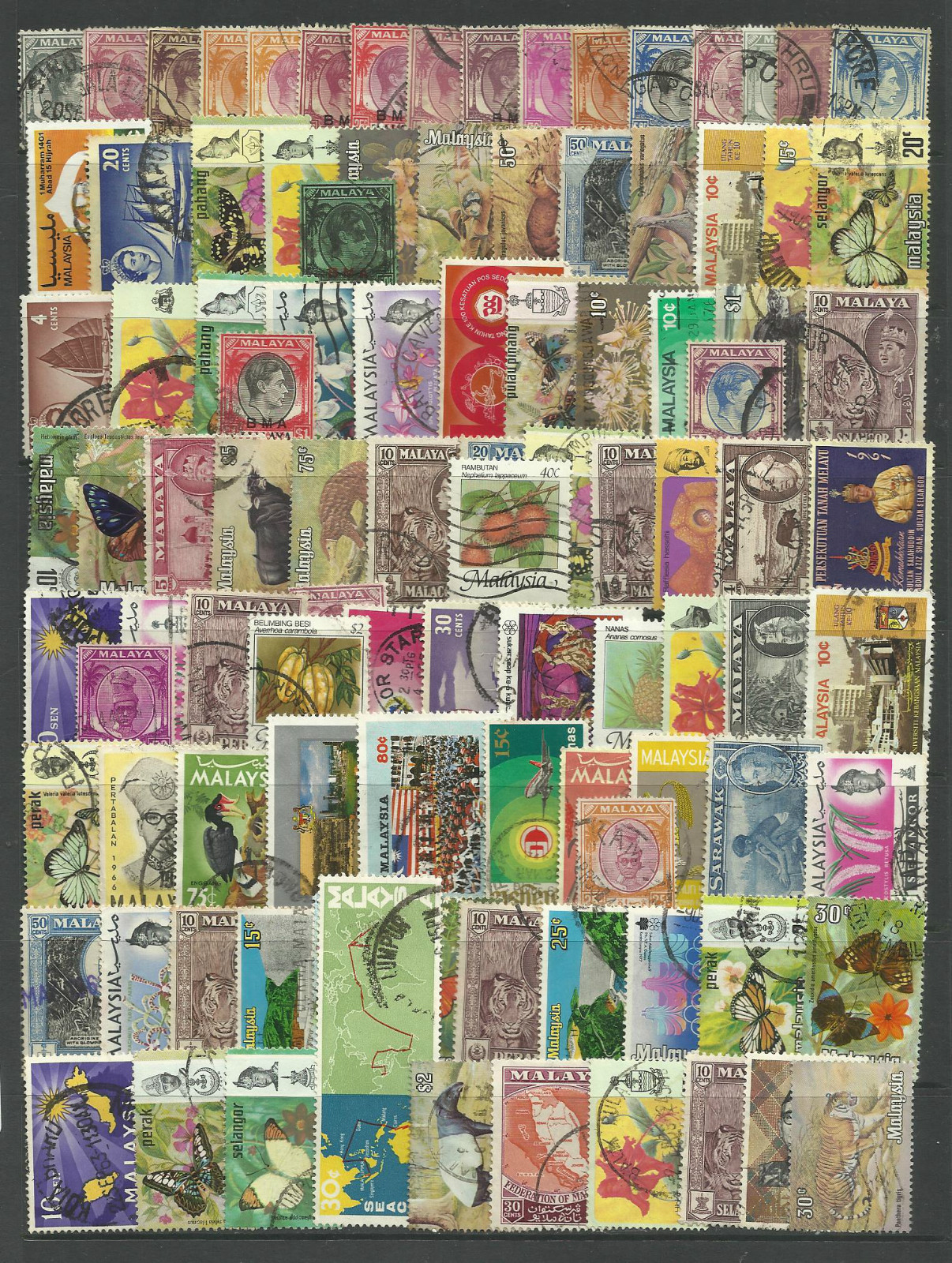 MALAYSIA STAMP COLLECTION PACKET of 100 DIFFERENT Used Stamps NICE SELECTION