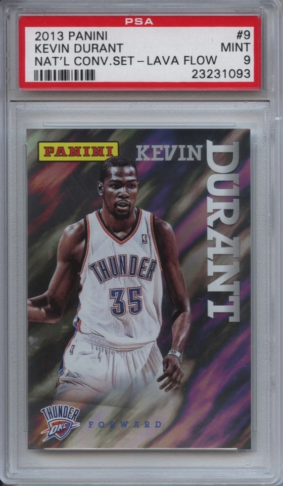 2013 Panini National Convention Set 9 Kevin Durant Lava Flow PSA 9 Mint Pop 3 - Image 2 of 2