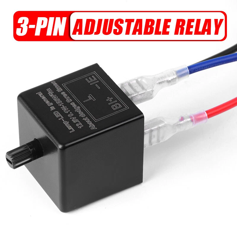 3 pinos LED ajustável com fio relé pisca-pisca motocicleta indicador de seta flash - Imagem 4 de 4