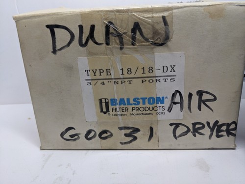 Balston Type 18/18-DX Air Dryer 3/4" NPT Ports NEW Max 20 PSIG - Picture 3 of 3