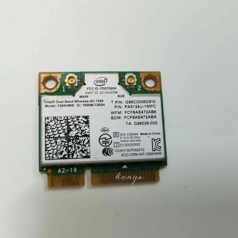 Intel 7260HMW PCI-E Card Dual band wireless-AC 7260 867Mbps 802.11ac Wifi BT 4.0 - Image 2 of 3