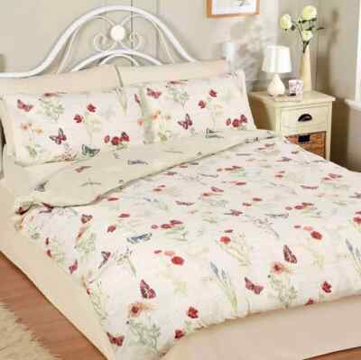 Dream & Drapes Country Journal Vogel Blumen Schmetterling Bettbezug Set Single