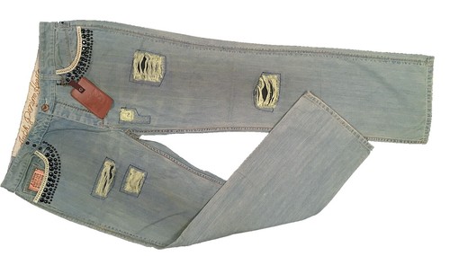 Vintage ANTIK DENIM Women 30 X 34 Flared Embroidered Jeans Pants