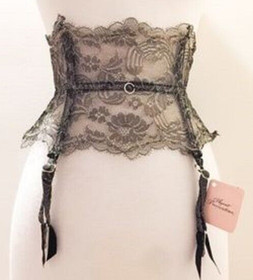 Agent Provocateur Soiree 34D bra waspie thong silver chains gold thorns crystals