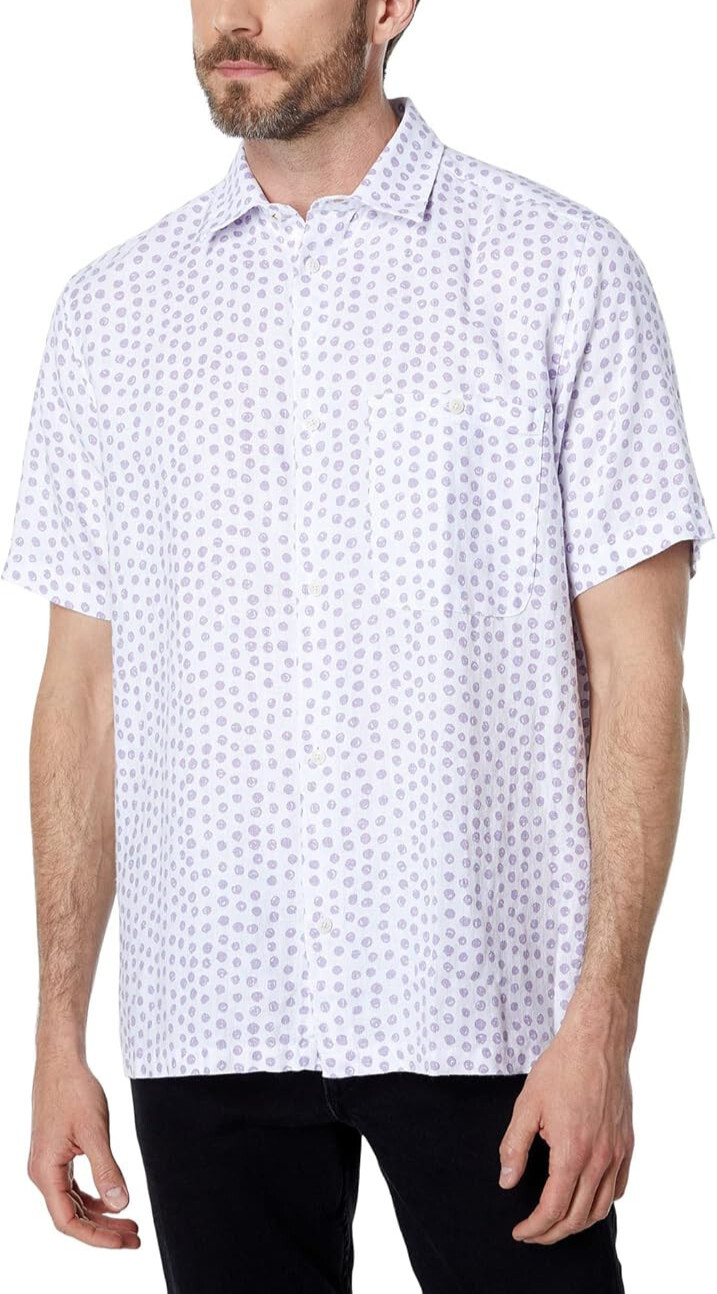 TED BAKER Ailbert Casual Shirt Grey Print 100 Linen Sz 5 XL 150 11190₽