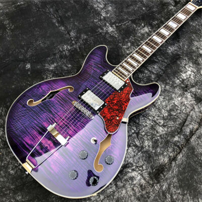 Hot Custom Grote Purple Burst Maple Semi Hollow Archtop