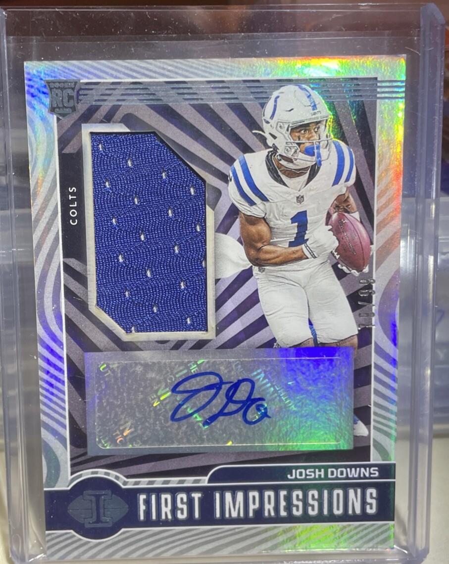 2023 Illusions First Impressions Memorabilia Blue /99 Josh Downs Rookie Auto RC