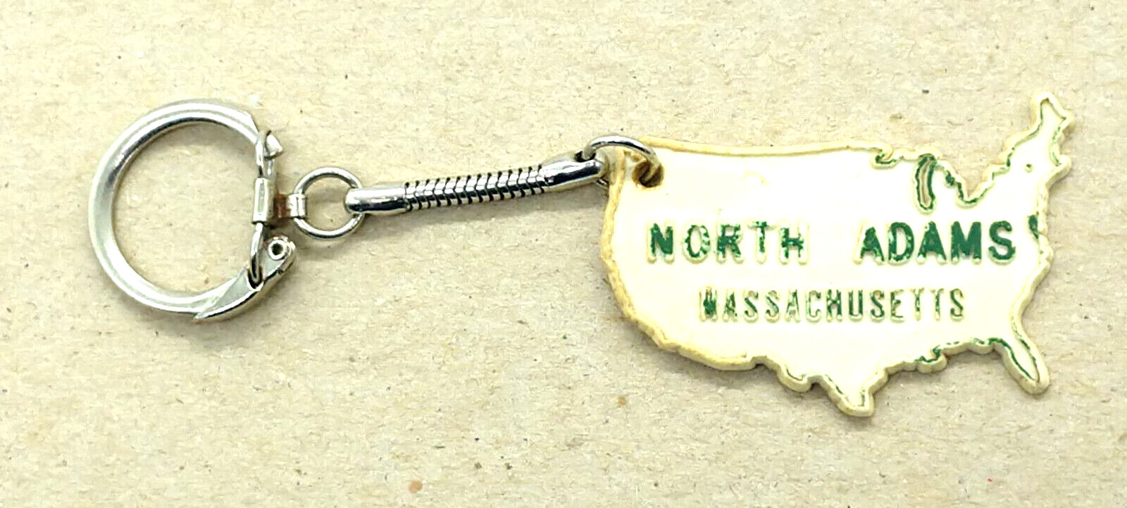 Vintage North Adams Massachusetts Keyring Keychain