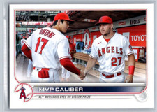 Shohei Ohtani/Mike Trout MVP CALIBER 2022 Topps Update Combo Card #US115 Angels