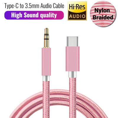 Type C to Aux Cable USB Type-C Male To 3.5mm Cord Car AUX Music Audio Adapter