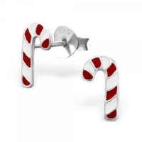 Bunte Kinder Ohrstecker 925 Silber Ohrringe Zuckerstangen Weihnachten Geschenk