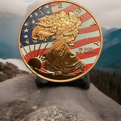 1 oz .999 Fine Copper Round - Colorized Walking Liberty With Colorized ...