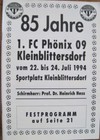 Festschrift 85 Jahre 1. FC Phönix 09 Kleinblittersdorf Saar 1909 - 1994 Fußball