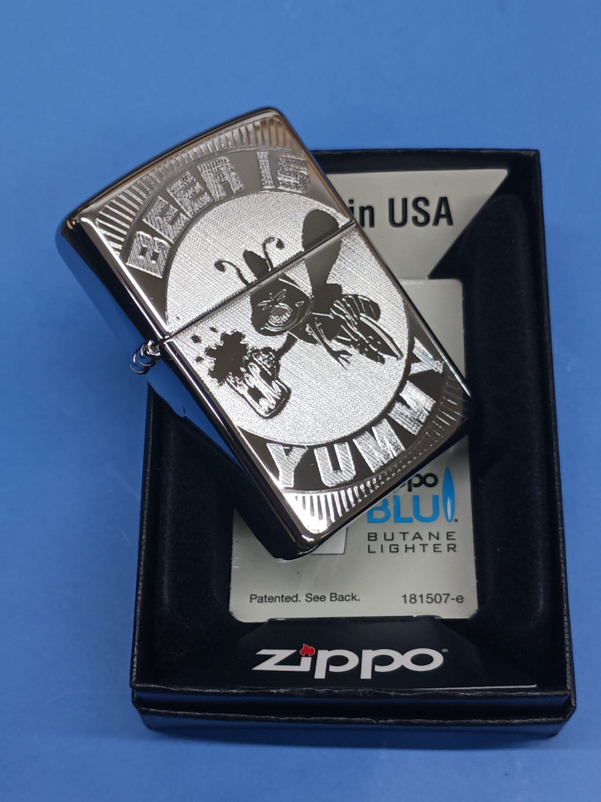 Zippo 24047 Beer is Yummy High Polish Chrome