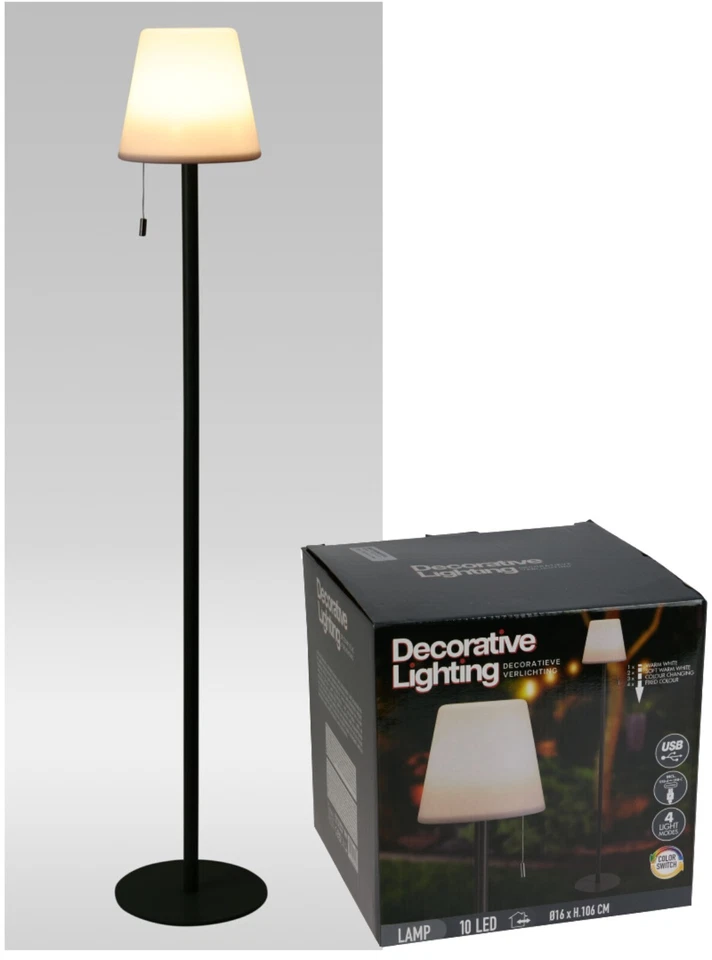 LED Standlampe Stehlampe Standleuchte 106 cm Leselampe Wohnzimmer Garten Licht - Bild 2 von 4