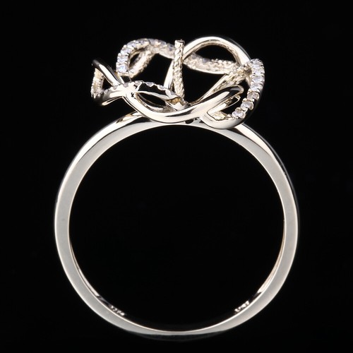 Round 8-11mm Pearl SI/H Diamond Engagement Solid 14K Yellow Gold Semi Mount Ring - Picture 8 of 10