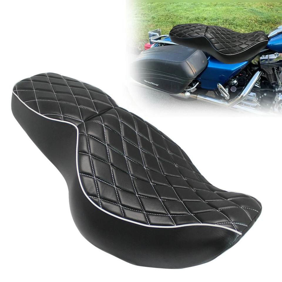 Low-Profile Rider and Passenger Seat For 1997-2007 2006 Harley Touring Road King - Imagem 3 de 4