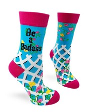 Fabdaz Be a Badass Funny Words Novelty Crew Socks for Women