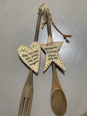 Rustic Shabby Chic Country Charm Spoon Fork Spatula Heart of the Home Wall Decor