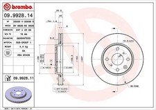 2x BREMBO Bremsscheibe Vorderachse u.a. für CITROËN, PEUGEOT, TOYOTA