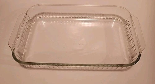 Vintage Pyrex 233-S Clear Ribbed 3QT-3L Casserole Dish 13x9x2in Baking