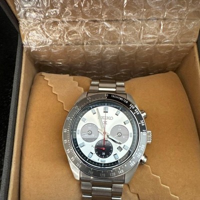 SEIKO Uhr PROSPEX Speedtimer Silber Weiß Chronograph SBDL095 Herren mit Box