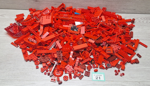 Lego 1 kg-1000g Piezas Mezcladas de Ladrillos Rojos. Juego de inicio lote de trabajo a granel 21
