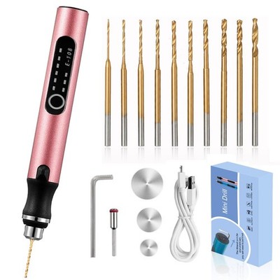 3-Speed Cordless Mini Drill Pen With 10 Small Drill Bits, Rechargeable Electr...