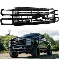 Gloss Black Front Upper Grille Platinum For 2023-2024 Ford F250 F350 Super Duty