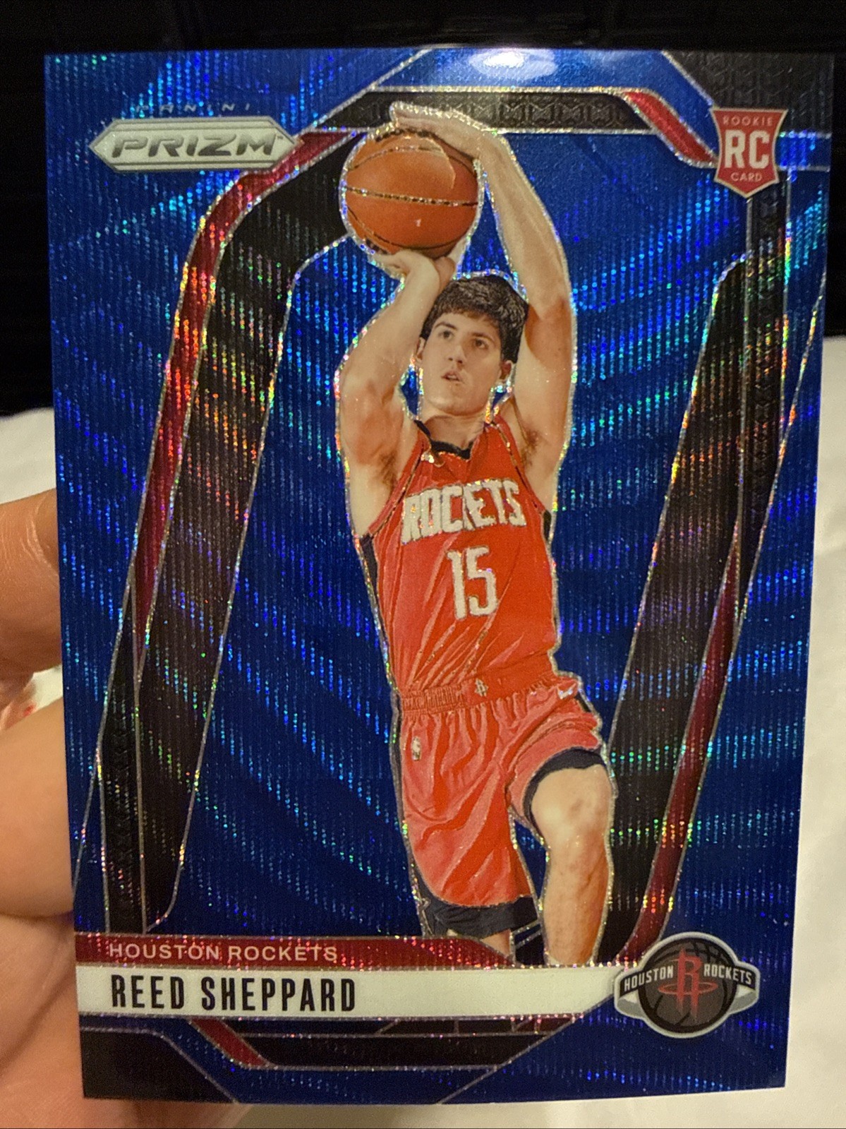 Reed Sheppard 2024-25 Panini Prizm RC Blue Wave Prizm /125 #268