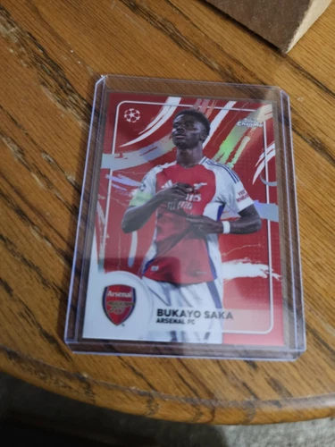 2024-2025 Topps Chrome UEFA UCC  Bukayo Saka Soccer Brush