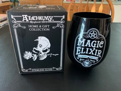 Alchemy Gothic Black ''Magic Elixir'' 5'' Stemless Wine Glass- New Open Box